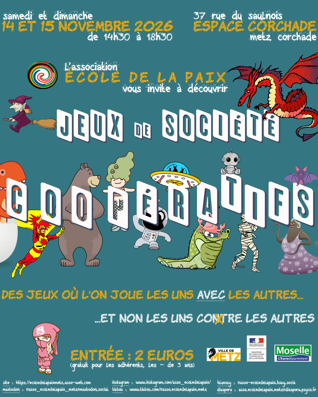 après-midis jeux de société coopératifs